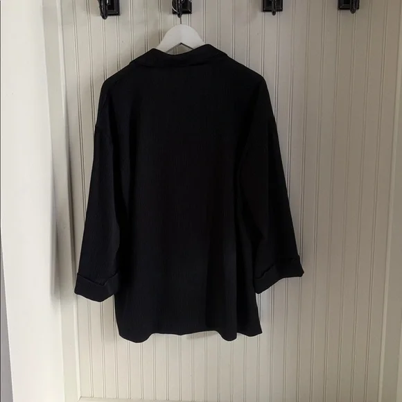 Zara Oversized Lightweight Double Breasted Blazer Black - Picture 4 of 6